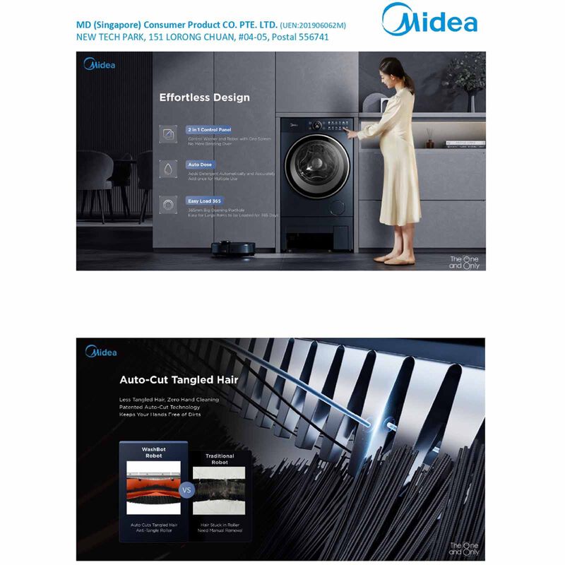 MIDEA Washbot 10kg/7kg Combo With Robot Vac WBMF310-image 9