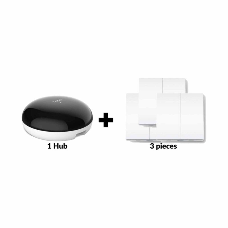 TP LINK Bundle Deal - Smart Ir & Iot Hub (1pcs) + Smart Light Switch, 2-gang 1-way (3pcs) TAPO H110 (1PCS) + TAPO S220 (3PCS)-image 1