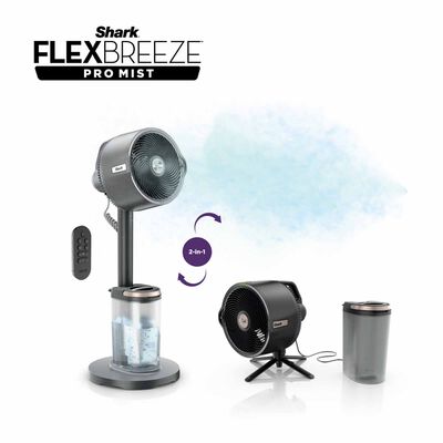 SHARK Flexbreeze Pro Mist Indoor & Outdoor Fan With Water Tank (charcoal) FA300SM