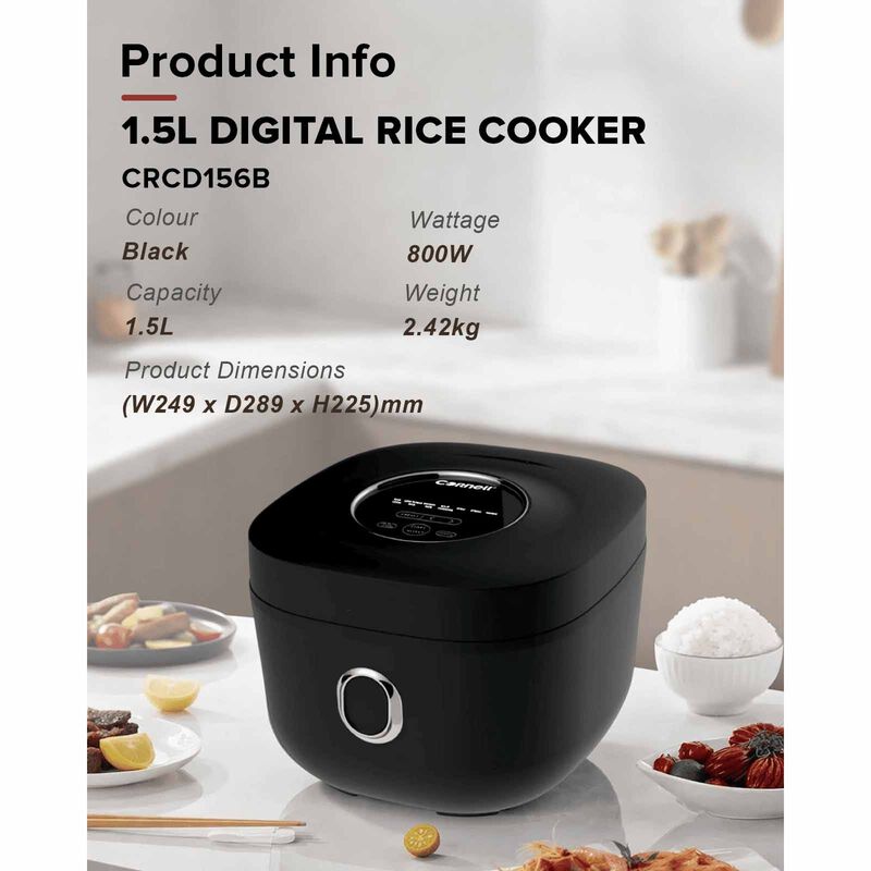 CORNELL Digital Rice Cooker With Low Sugar Basket (1.5l) CRCD156B-image 13