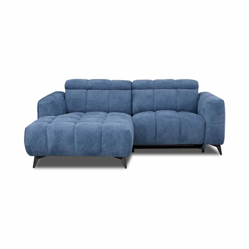 MUZE L Shaped Recliner (fab) Left Cat A Blue Fabric Sofa ANJA-image 1
