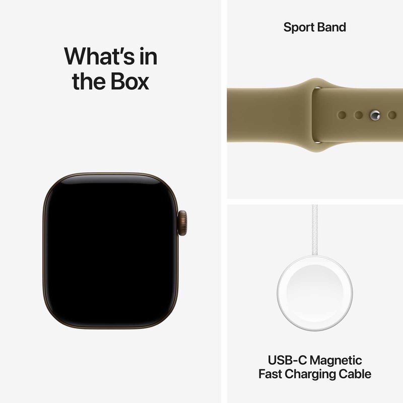 APPLE Watch Series 12 Gps 42mm Dark Bronze Aluminium Case With Olive Sport Band - S/m MJEF4X/A-image 3