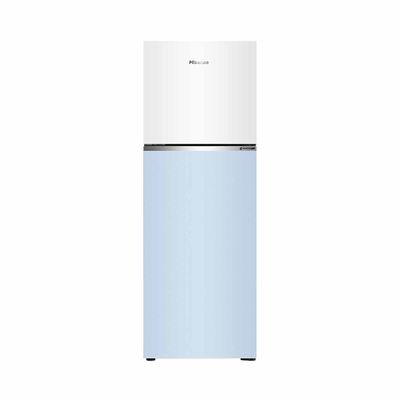 HISENSE Top Mount Inverter Fridge - White & Blue Glass (327l) RT469N4SW-LBU