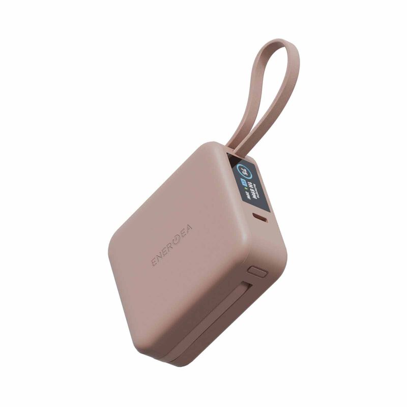 ENERGEA Magpac Mini Plus, 10000mah Magsafe Compatible Power Bank With Built-in C Cables & Display - Pink MP-MINIPLUS-PNK-image 1