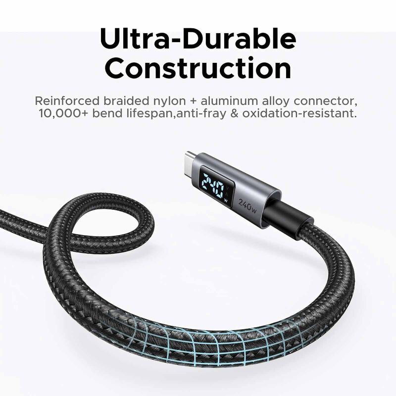 UGREEN 240w Usb-c To Usb-c Pd Fast Charging Cable, 2m With Display 65867-image 2