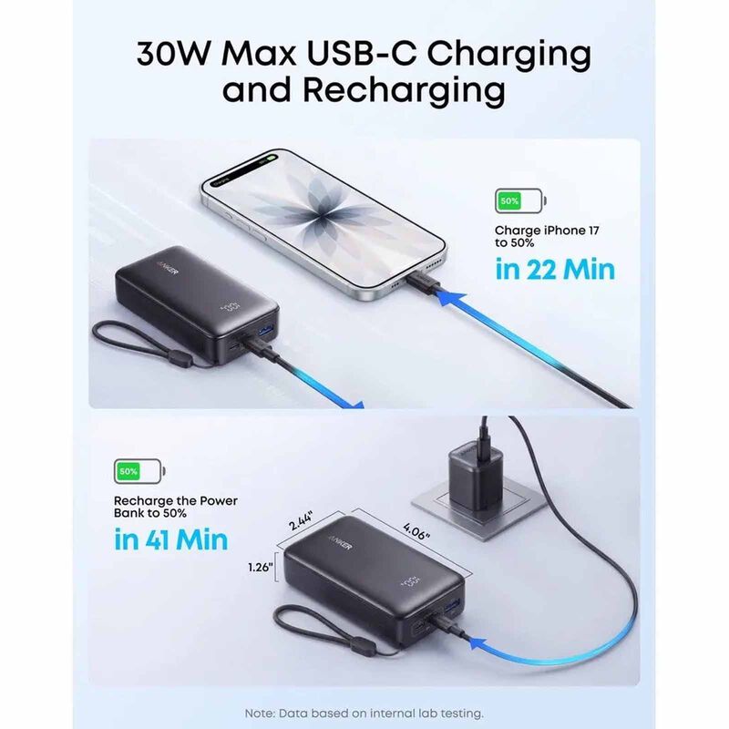 ANKER Zolo Powerbank 10000mah 30w Fast Charging Compact Portable Charger A110JH11-image 7