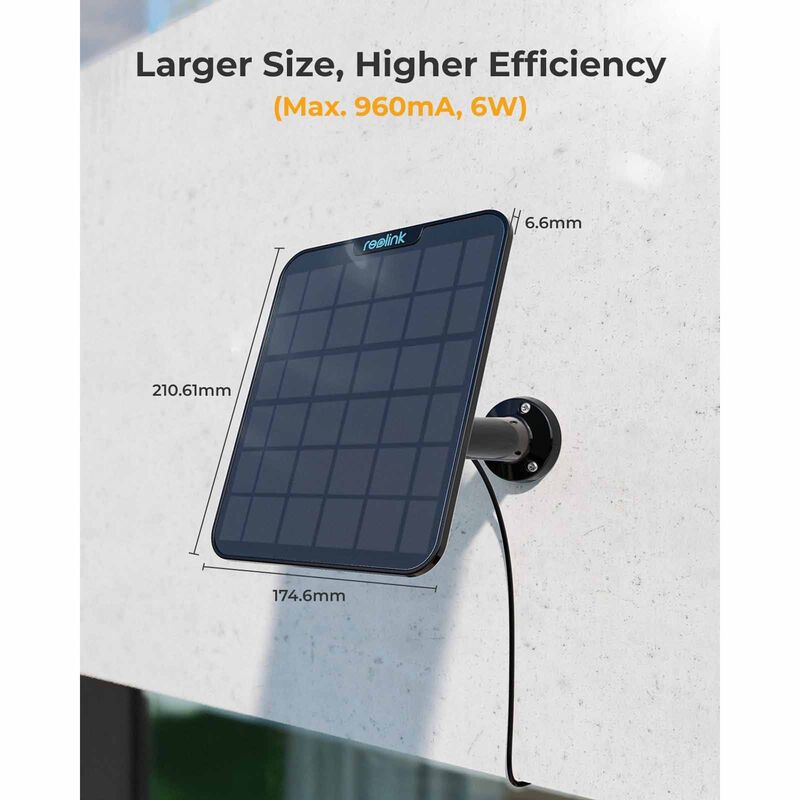 REOLINK Reolink Solar Panel 2 Black 6w With 4m Type-c Connection Cable For Reolink Battery/solar Cameras SP2-B-image 2