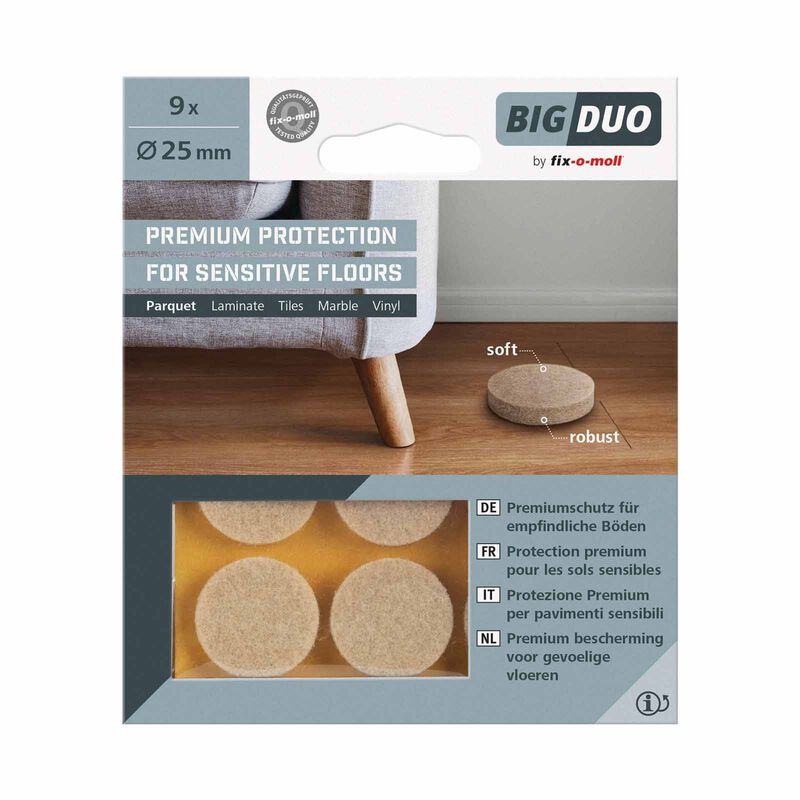 FIX-O-MOLL Self Adh Dia 25mm BIG DUO PARQUET GLIDERS-image 2