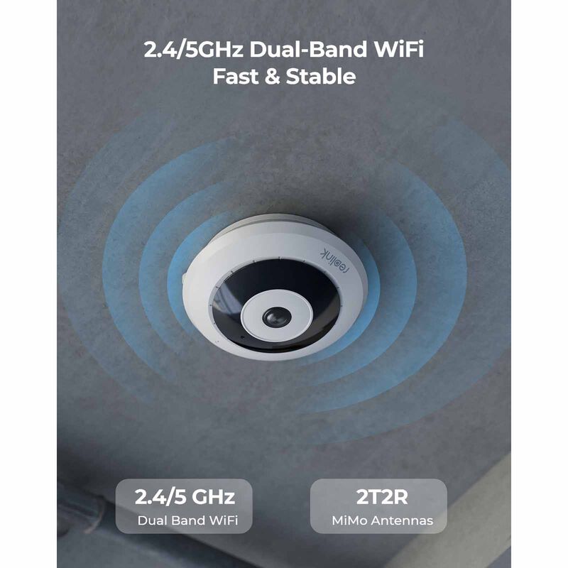 REOLINK Reolink Fisheye Series Fe-w-w 2k+ 6mp 360&deg; Panorama, 2.4/5ghz Wifi Indoor Security Camera WC3K02W-image 4