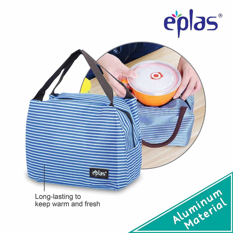 EPLAS Thermal Lunch Tote Bag (blue/white) EG-D-image null