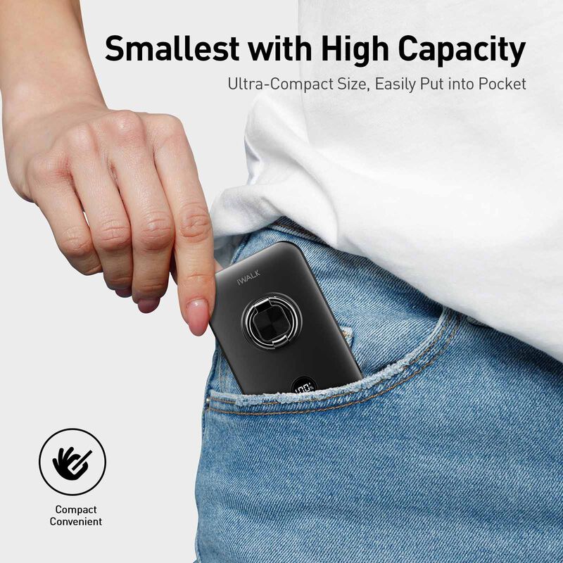 IWALK Powergrip 10000 Magnetic Wireless Powerbank 10000mah For Iphone Black MXB009-001A-image 4