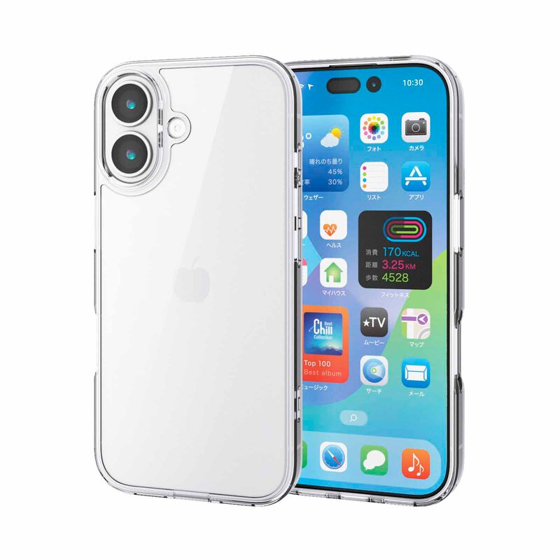 ELECOM Iphone 17 Hybrid Case Glass Standard With Metal Ring PM-A25AHVCG1CR-image 3