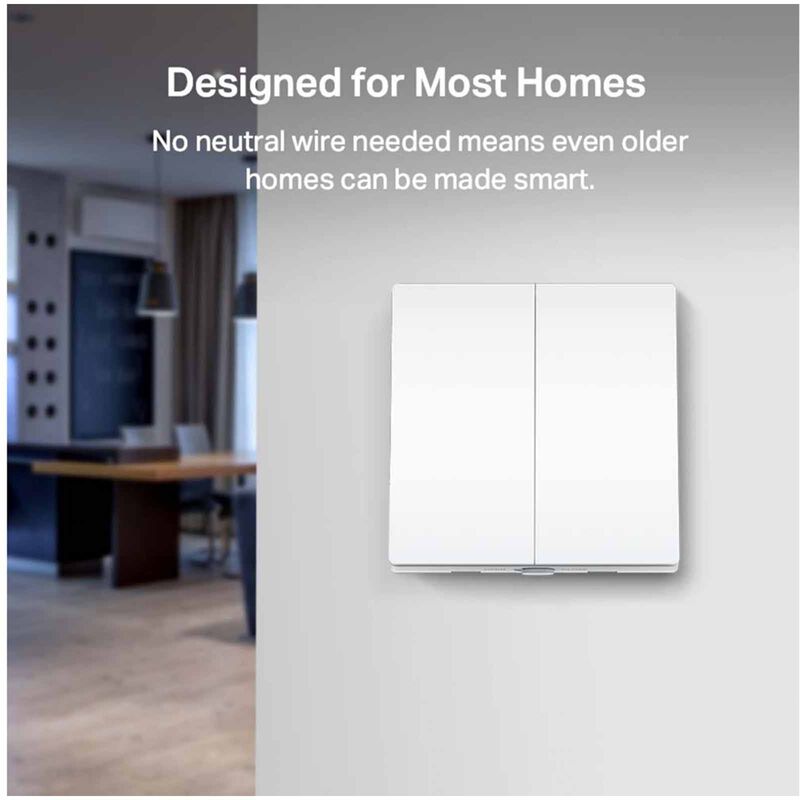 TP LINK Smart Light Switch, 2-gang 1-way TAPO S220-image 3