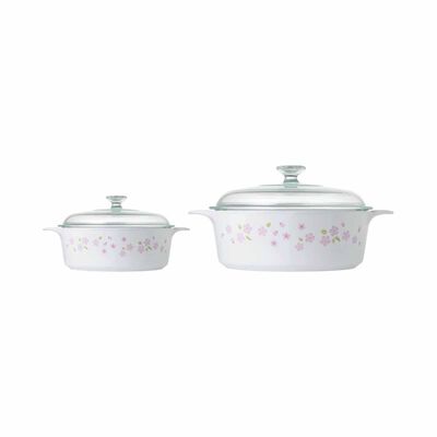 CORELLE 4pc Covered Casserole Set - Sakura (atrium Special Buy) P-243-SR