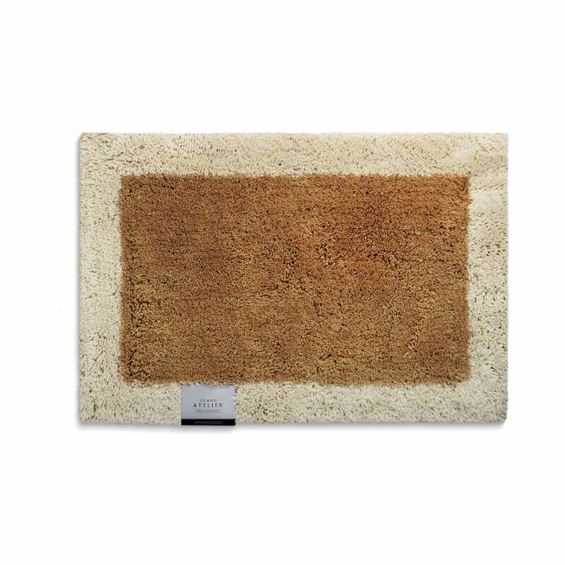 GRAND ATEL Plush Bath Rug - Sand HOME COLLECTION BARETT BORDER-image null