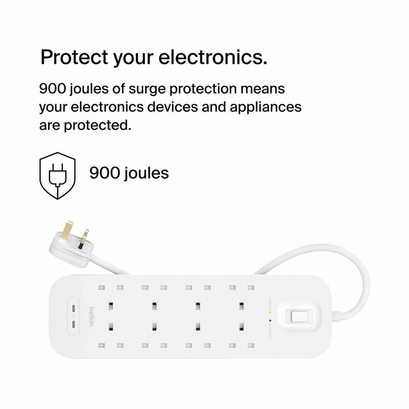 BELKIN 8 Outlets Surge Protector W 2 X Usb-c Port SRB004AF2M-REV-image 5