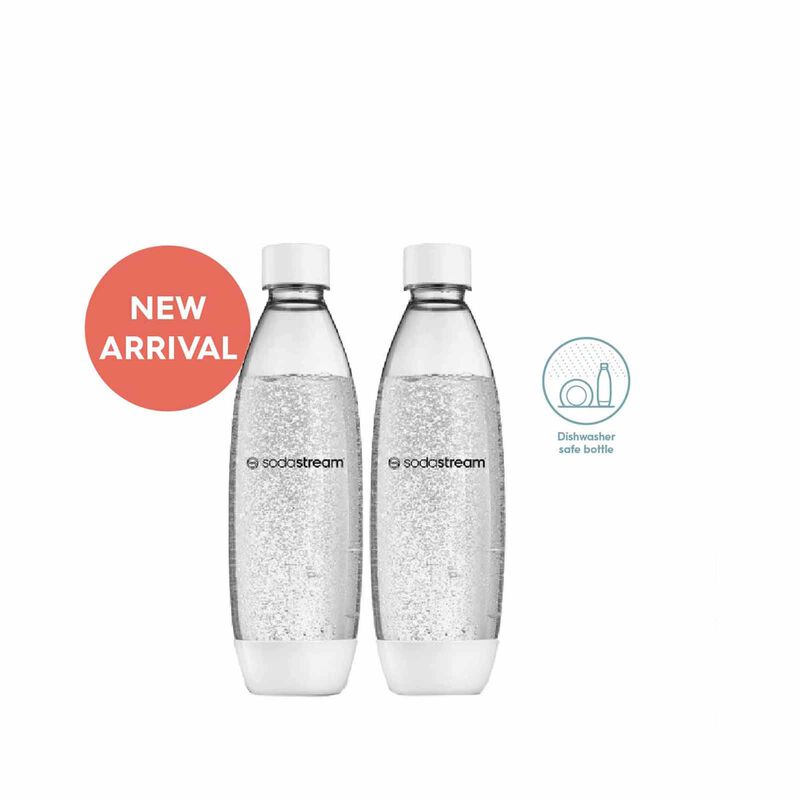 SODASTREAM 1.0l Slim Dishwasher Safe Carbonating Bottles Twin Pack - White 1.0L SLIM DISHWASHER SAFE CARBONATING BOTTLES TWIN - 1742210650-image 2