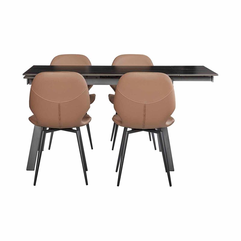 5 Piece Extendable Dining Set NEW HACTON-image 3