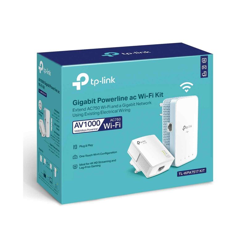 TP LINK Av1000 Gigabit Powerline Ac750 Wi-fi Kit TL-WPA7517-KIT-image 7