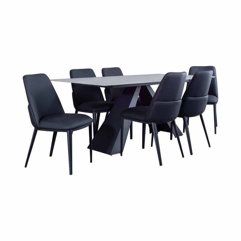 7 Piece Dining Set (black) HANWELL-image 2