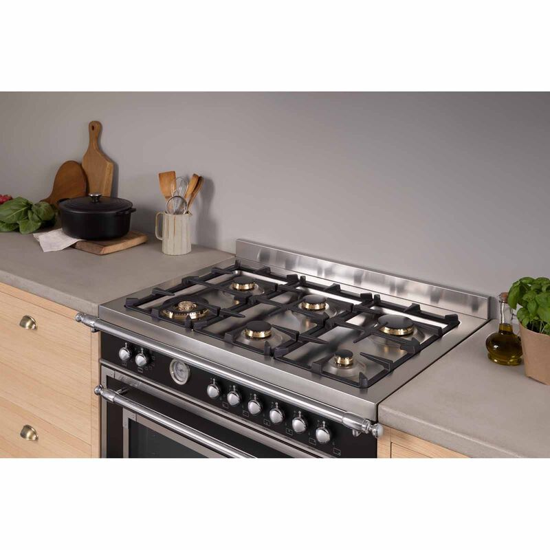 BERTAZZONI 90cm Standing Cooker Matt Black HER96L1ENET-image 2