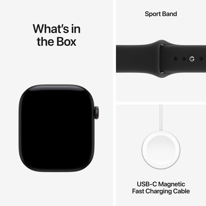 APPLE Watch Series 12 Gps 46mm Black Aluminium Case With Black Sport Band - M/l MJEL4X/A-image 3