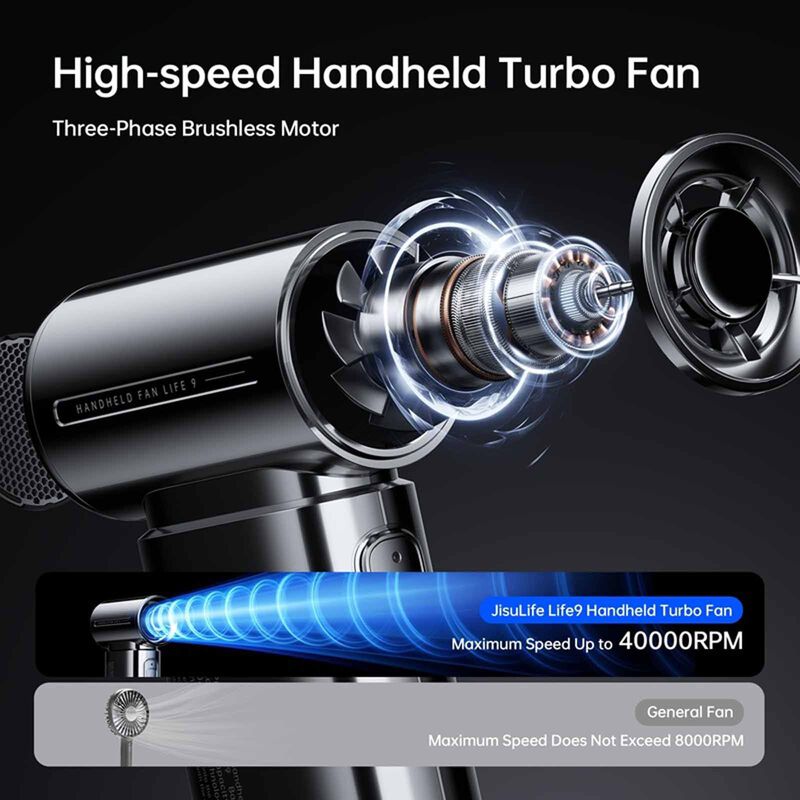 JISULIFE Handheld Fan Life9 5000mah-chrome LIFE9-5000-CHROME-image 6