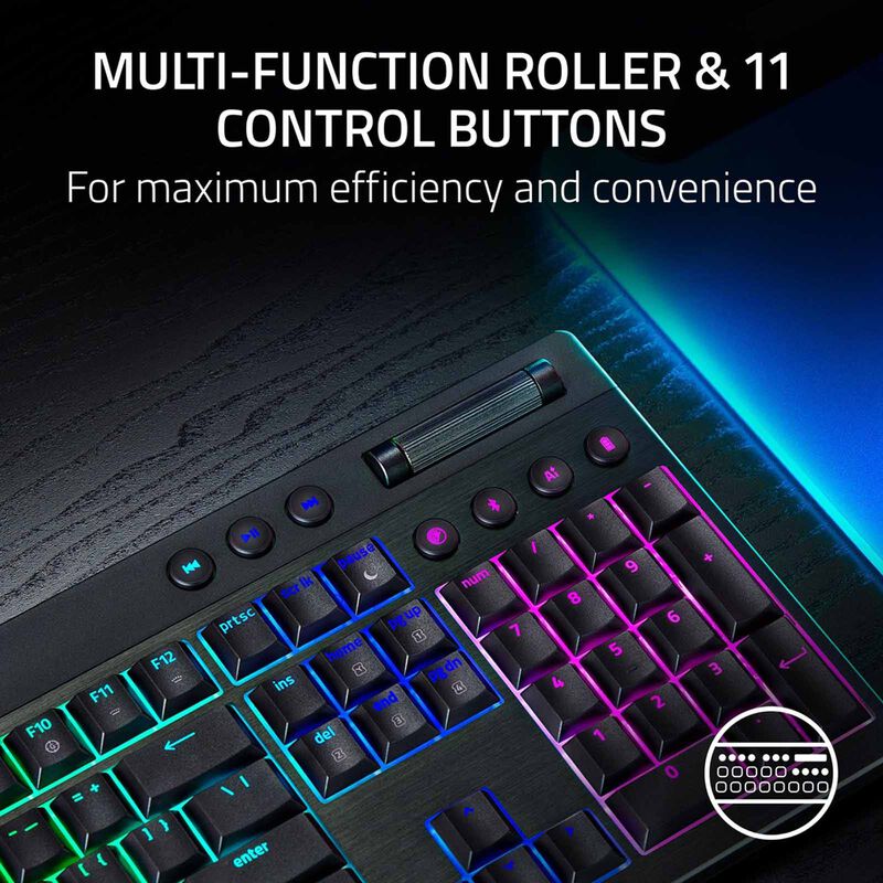 RAZER Blackwidow V4 Low-profile Hyperspeed (green Clicky Switch) - Us Layout - Frml RZ03-05270100-R3M1-image 3