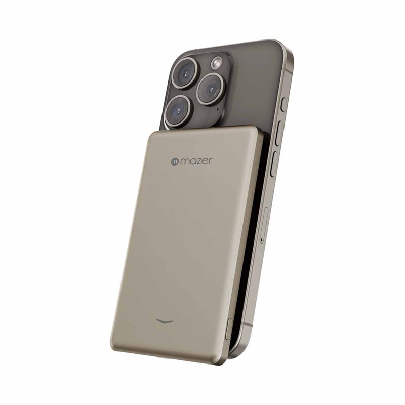 MAZER Qi2 Compatible 15w 5000mah, Usb-c Pd20w, Ultra Slim Power Bank-titanium M-MAGAIR19-TN-image 5