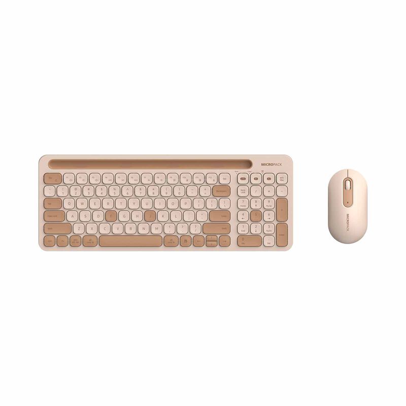 MICROPACK Lifestyle 2.4g+bluetooth Wireless Keyboard And Mouse Combo - Cream KM-238W-EN-CR-image 1