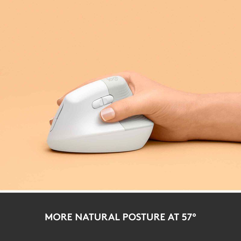 LOGITECH Logi Lift Vertical Ergonomic Mouse - Pale Grey(1y) 910-006480-image 3
