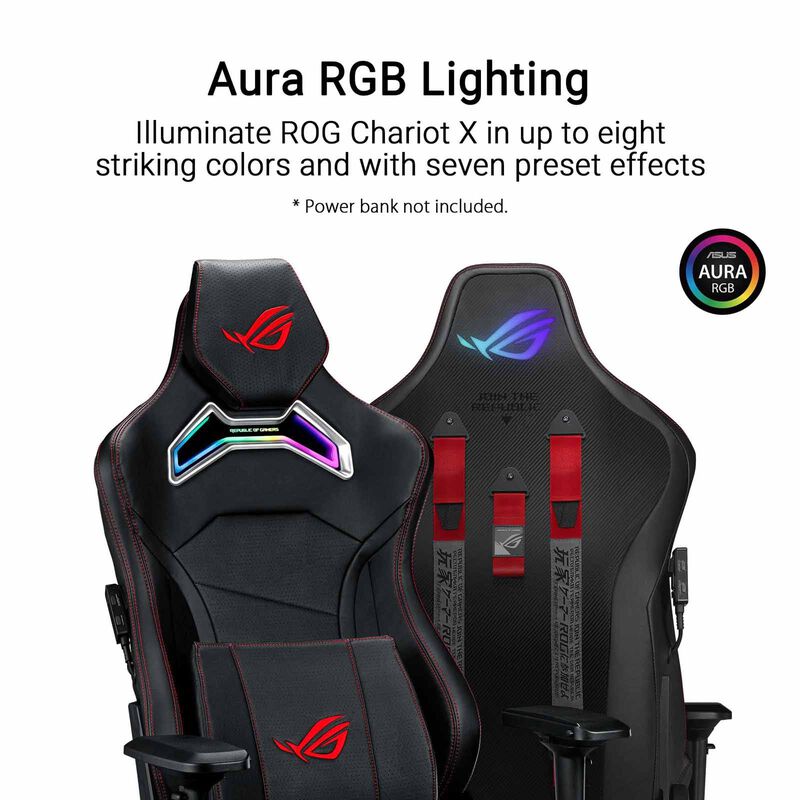 ASUS Rog Chariot X Rgb Gaming Chair - Black (exclude Installation Charges) SL301 ROG CHARIOT X BLACK-image 8