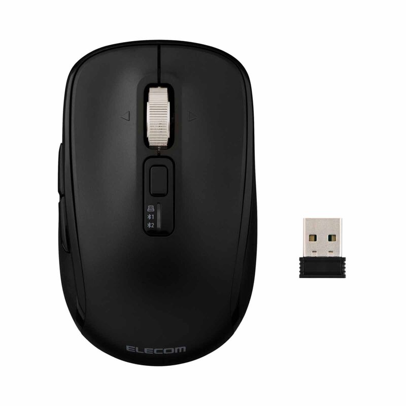 ELECOM Dual Mode Wireless Blueled Silent Mouse 8 Buttons Black M-MY50MBSBK-G-image 1