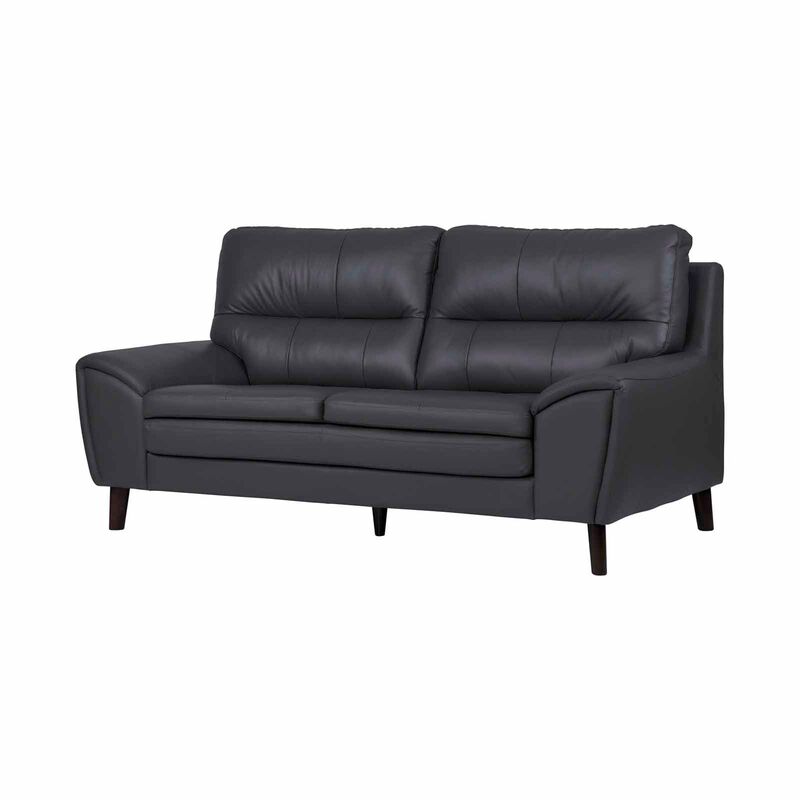 SOLOTTI 3 Seater (hl) Charcoal Half Leather Sofa CARLOTTA-image 2