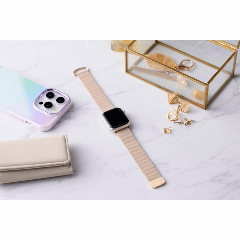 ELECOM Magnetic Soft Leather Apple Watch Band 41/40/38mm (greige) AW-41BDLMAGGB-image 6