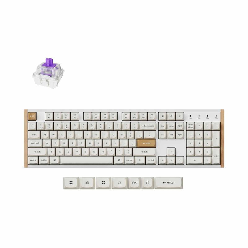KEYCHRON K10 He Full Size 104 Key, White Full Assembled, Rgb, Hot-swap, Hall Effect Keyboard - Special Ed. KYCN-K10H-Q1-image 1