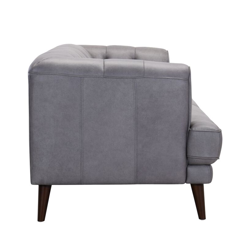 3 Seater (fl) C15 Grey Full Leather Sofa MILANA-image 3