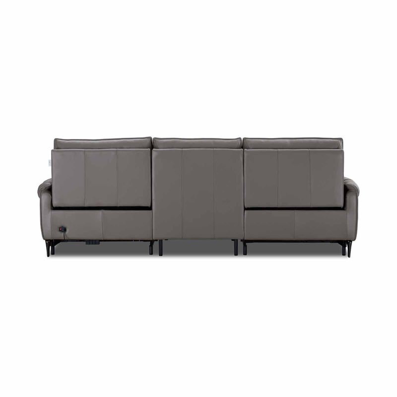 MUZE 3rr Seater (fl) Cat B Grey Full Leather Sofa MAUDE-image 8