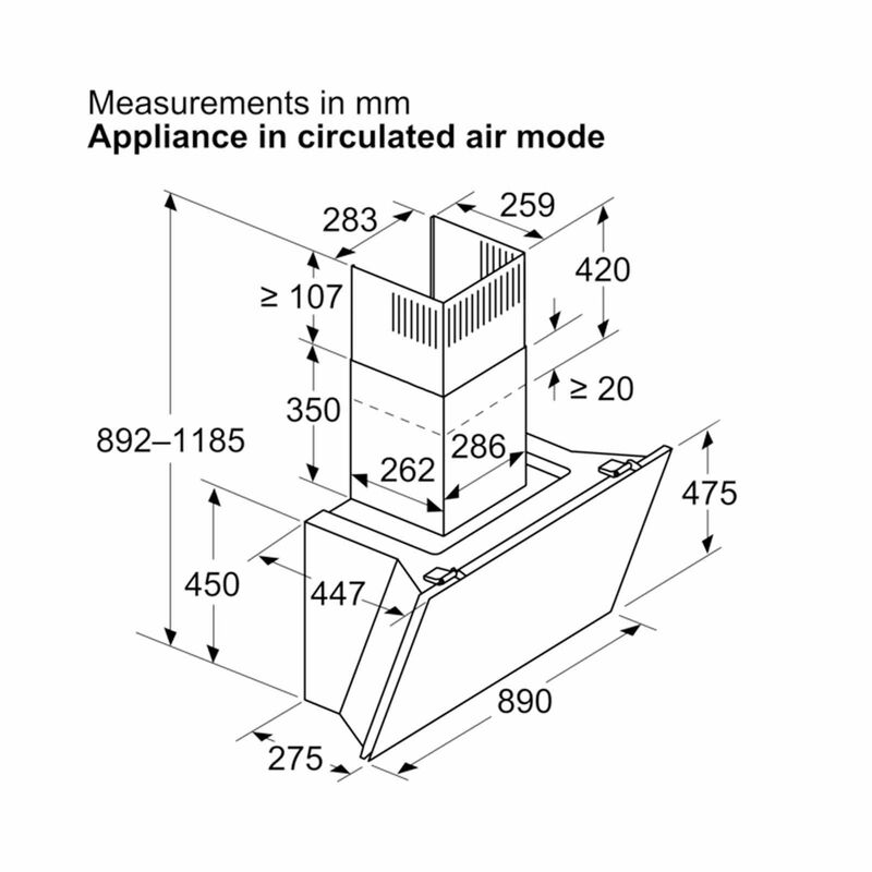 BOSCH 90cm Incline Wall Mount Hood (exclude Installation) DWK91LT60-image 9