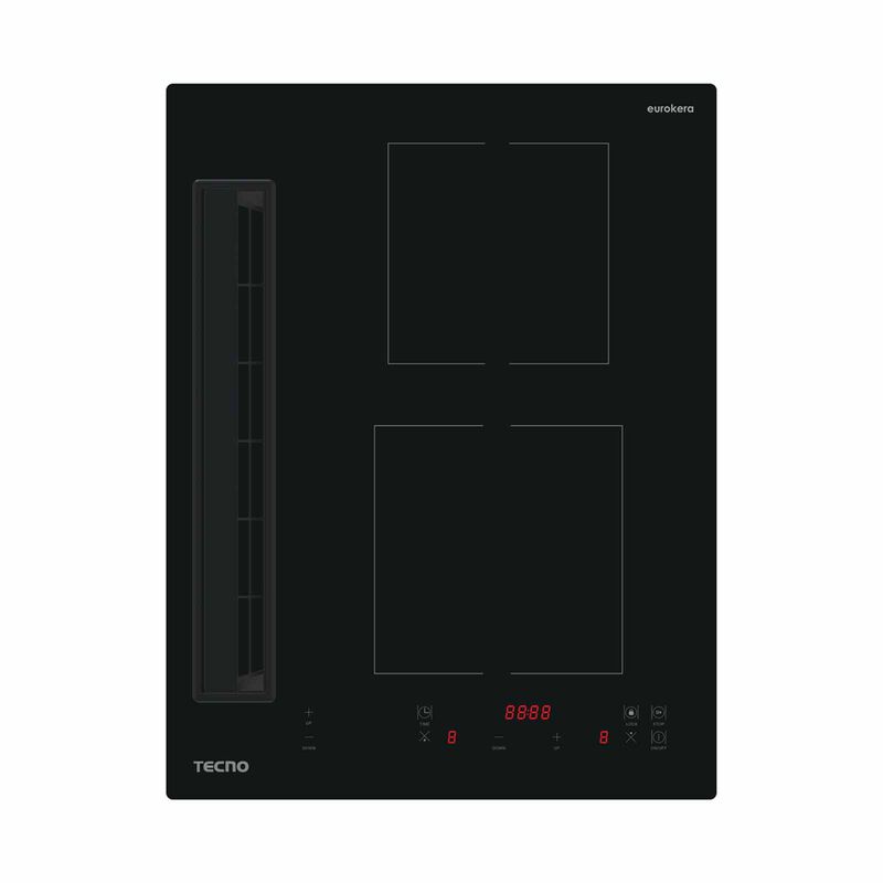TECNO 40cm 2 Zone Induction Hob & Hood All In One TIR 3820-PS-image 1
