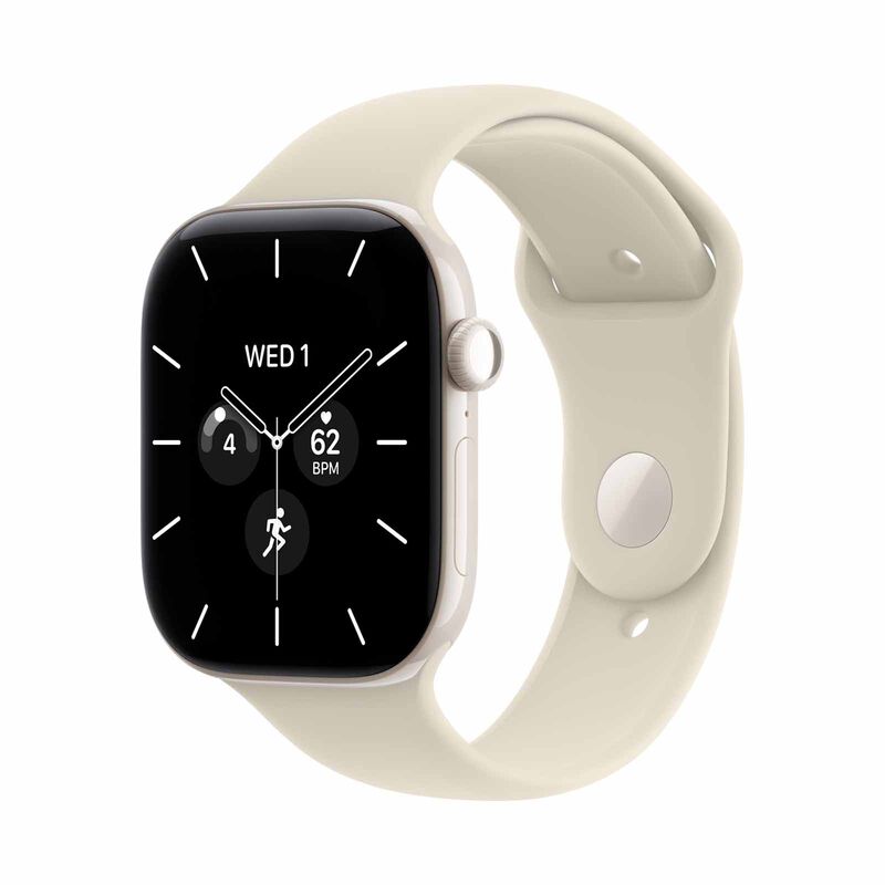 APPLE Watch Series 12 Gps + Cellular 46mm Pearl White Ceramic Case With Sand Sport Band - M/l MJH24X/A-image 2