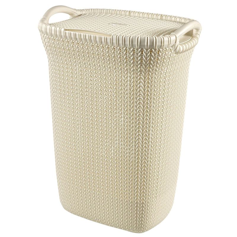 CURVER Knit Laundry Hamper 57l Oasis White D-CV-75-0839-image 1