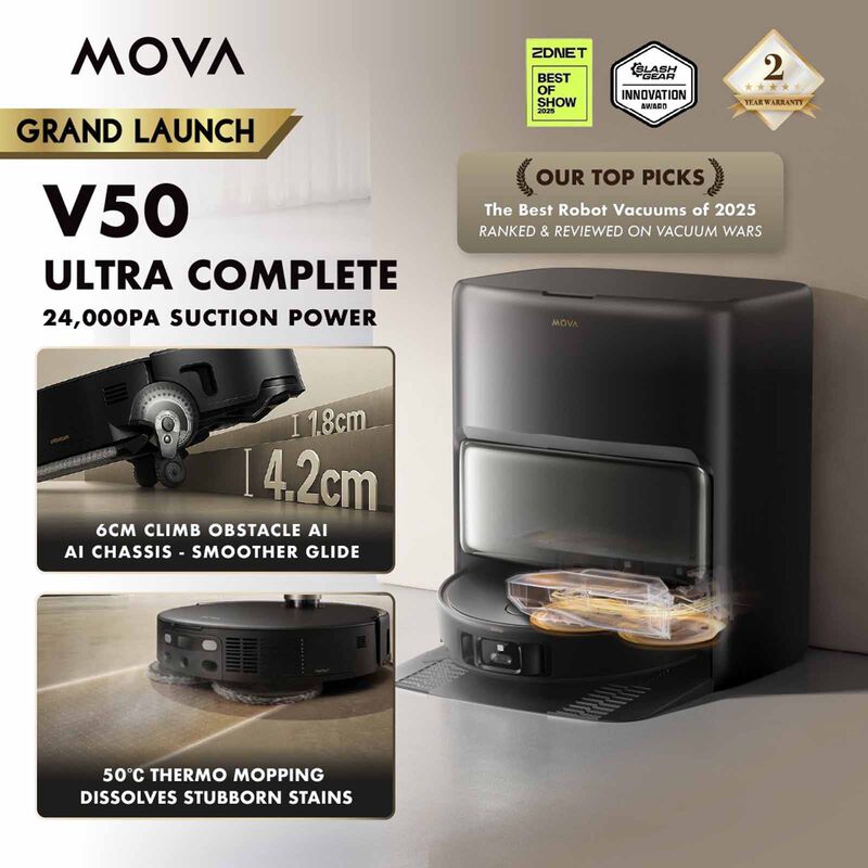 MOVA V50 Ultra Complete Robot Vacuum Mop Cleaner MV-V50UCOM-image 9