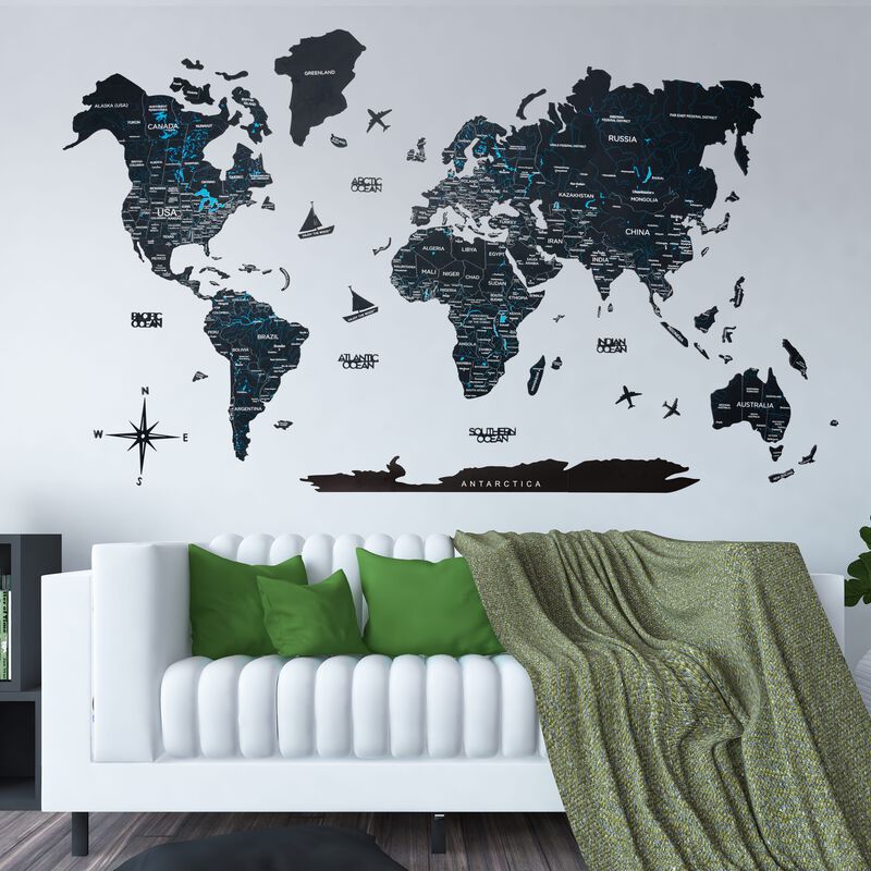 2d Wooden World Map Midnight S ENJOY THE WOOD-image 7