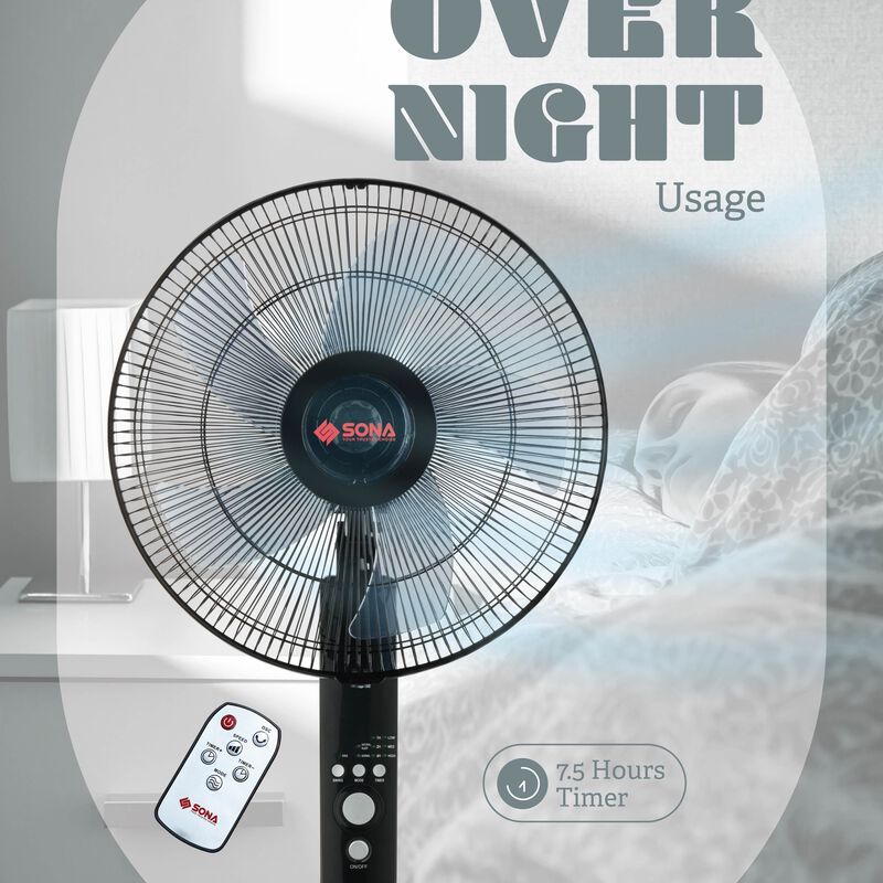 SONA 16 In Stand Fan -black SFS1159-image 8