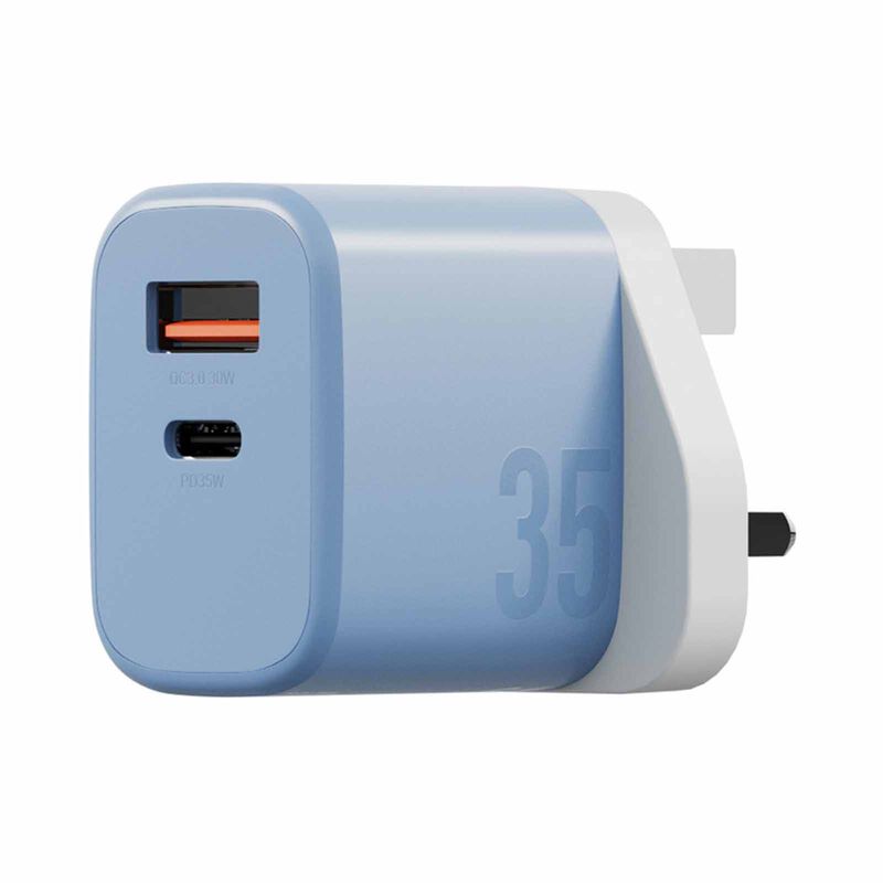 BAZIC Goport Velox Kit, 1c1a Gan Charger 35w(uk) With Weave Cable - Bubblegum CHR-GPVLX-UK-BLU-image 3