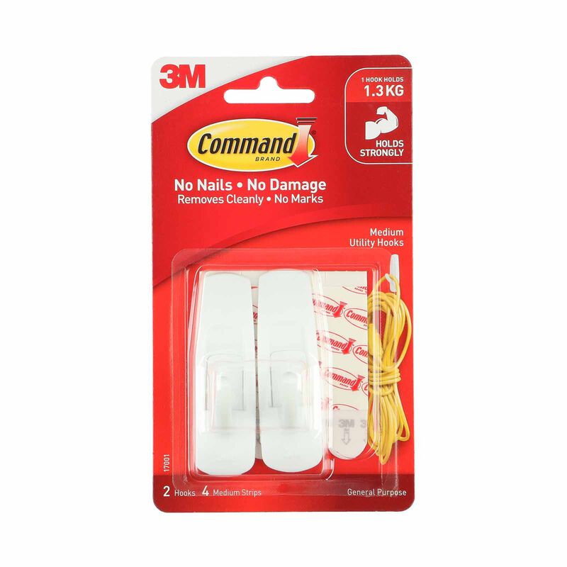 3M COMMAND Medium 2 Hook 4strips 17001ANZ-image 1