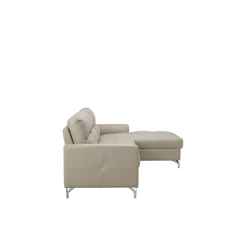 L Shaped (hl) Right Beige Half Leather Sofa DEXTER-image 7