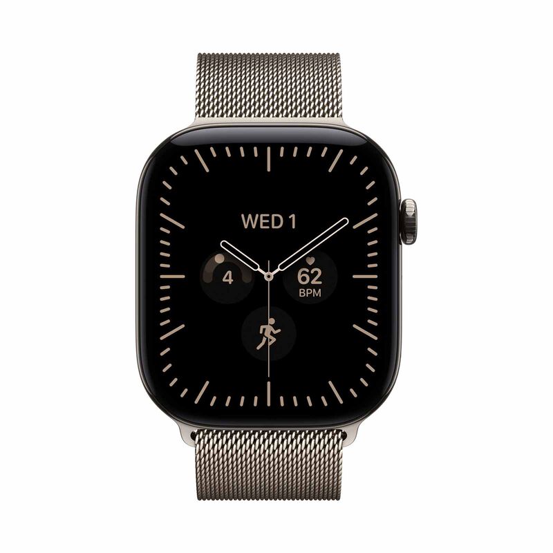 APPLE Watch Series 12 Gps + Cellular 46mm Natural Titanium Case With Natural Milanese Loop - M/l MJGQ4X/A-image 1