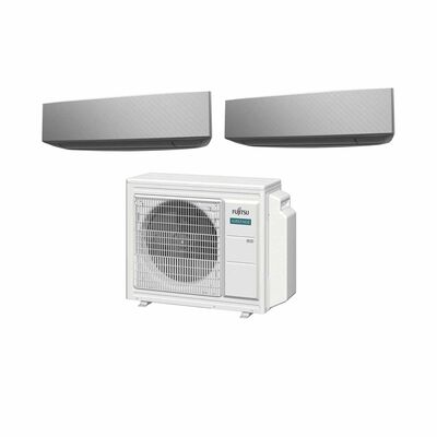 FUJITSU Fujitsu Designer Black 24k Condenser System 2 (9000btu X 1, 12000btu X 1) AOAH24CBTA3 +ASAH09CETA/ASAH12CETA